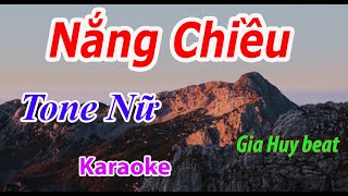 Nắng Chiều  Karaoke  Tone Nữ  Nhạc Sống  gia huy beat [upl. by Old]