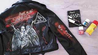 How To Custom Paint Leather Jacket  TipsTricks and Techniques [upl. by Berkley]