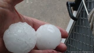 Huge Hail Stones in Storm  Highly Recommended Viewing [upl. by Rokach]