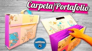 DIY  CarpetaPortafolio Reciclando Cartón  PumitaNegraArt🐾 [upl. by Sessilu157]