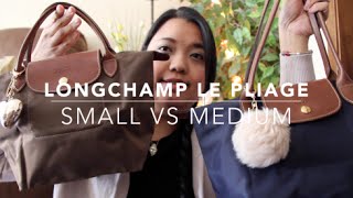 Longchamp Le Pliage Bag Comparison  Small VS Medium [upl. by Arraic]