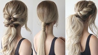 HOW TO EASY PONYTAILS  Perfect Prom Hairstyles [upl. by Akino385]