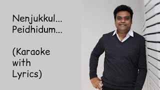 Nenjukkul Peidhidum  Karaoke  With Lyrics  Varanam Ayiram  Harris Jayaraj  HighQuality  Surya [upl. by Fritts]