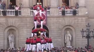 Catalan Castell Human Towers in Barcelona Catalonia Spain [upl. by Horace56]