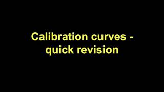 Quick Revision  Calibration Curves [upl. by Tenn]