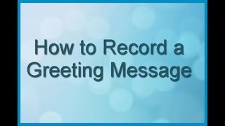 Panasonic  Telephones  Function  How to record a Greeting Message [upl. by Linker]