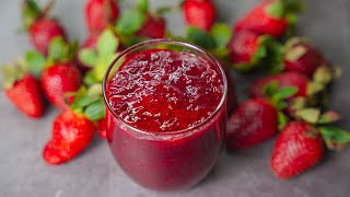 Homemade Strawberry Jam  3 Ingredient Strawberry Jam Recipe  Yummy [upl. by Cochran]