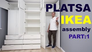 IKEA PLATSA Wardrobe AssemblyPLATSA FramesPart1 [upl. by Enineg]