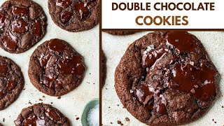 EPIC DOUBLE CHOCOLATE CHUNK COOKIES  WITH EGGLESS OPTION  SUBWAY STYLE CHEWY CHOCOLATE COOKIES [upl. by Aryamoy]