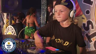 Worlds youngest DJ puts on a show  Guinness World Records [upl. by Gilbertina86]