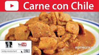 CARNE CON CHILE  Vicky Receta Facil [upl. by Allys]