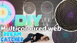 DIY Multicoloured Web Dreamcatcher Tutorial EASY [upl. by Oralle]