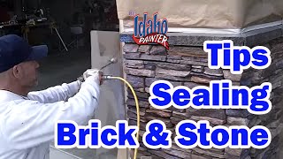 Applying HampC Sealer To Decorative Stone How to paint a house [upl. by Ammamaria]