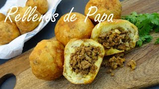 Rellenos de Papa Recipe  Papas Rellenas  Puerto Rican Stuffed Potatoes [upl. by Gimpel]