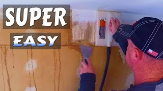 Remove Old Wallpaper from Drywall Super Easy With Steamer [upl. by Rehpotsirk]