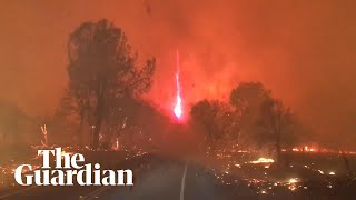 Moment fire whirl forms during California Camp Fire [upl. by Halimeda]