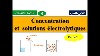 solutions électrolytiques et concentrations  partie 2 1Bac [upl. by Pitts686]