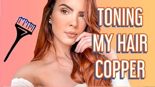 TONING MY HAIR COPPER AT HOME [upl. by Arreit]