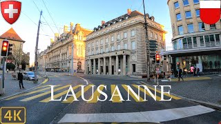 Driving Lausanne Switzerland 🇨🇭  4K Evening City Drive [upl. by Nedrud]