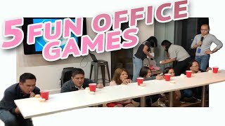 5 FUN PARTY GAMES AT WORK • Part 4 🎲  Minute To Win It Style [upl. by Nyliac]