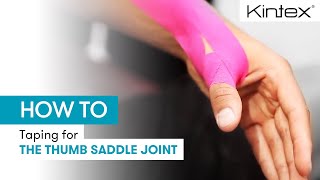 HOW TO  Kinesiology taping the thumb saddle joint [upl. by Agamemnon]