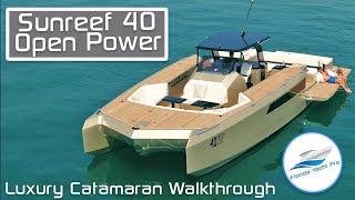 Sunreef 40  Miami Party Catamaran  Mercury Racing 865HP x2  Diamond Finish Luxury Walkthrough [upl. by Anyahc510]