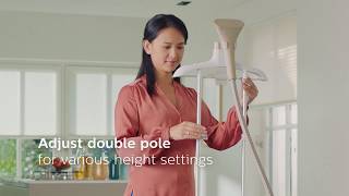 Philips EasyTouch Plus Double Pole Garment Steamer  GC523 [upl. by Ayatan]