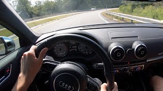 2016 Audi S3 Unitronic Stage 1  POV Test Drive by Tedward Binaural Audio [upl. by Ahsert901]