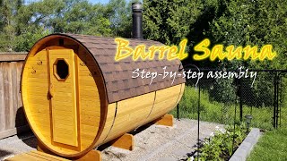 Barrel Sauna stepbystep assembly [upl. by Ayela]