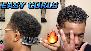 AFRO TO CURLS  MENS CURLY HAIR ROUTINE  How To Make Hair Curly [upl. by Ijneb]