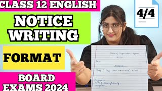 Notice Writing Class 12 Board Exam 2024 [upl. by Pellikka]