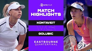 Anett Kontaveit vs Viktorija Golubic  2021 Eastbourne Quarterfinal  WTA Match Highlights [upl. by Petrina]