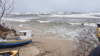 Sztorm Plaża w Stegnie zniknęła Zobacz na żywo [upl. by Crudden63]