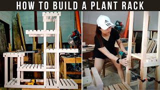 DIY Plant Rack out of Pallet Wood  How to build a Plant Shelf [upl. by Sarge]