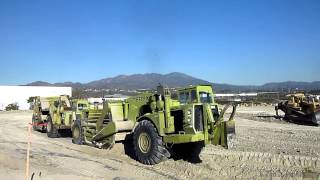 TEREX TS24B scrapers pushpulling [upl. by Nnayr]