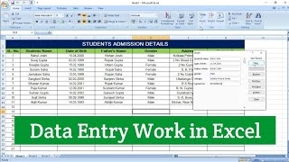 Data Entry using Form in Microsoft Excel  Data Entry in Excel [upl. by Krawczyk117]