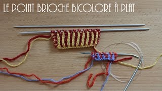 Tricot Le point Brioche bicolore à plat [upl. by Lorain]