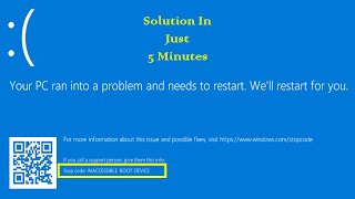 Inaccessible Boot Device Error in Window 10  Get Solution in Just 5 minutes error [upl. by Ailefo]