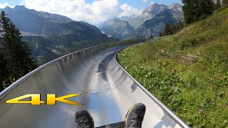 Mountain Coaster Oeschinensee Kandersteg Switzerland 4K 60p 🇨🇭 [upl. by Anwahs571]