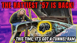 Worst 57 Chevy Is Back  With TUNNEL RAM [upl. by Anidnamra763]