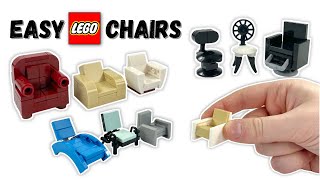 10 QUICK and EASY LEGO Chairs ANYONE Can Build [upl. by Rufford]