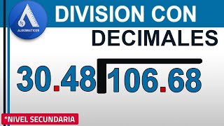 DIVISIÓN CON PUNTO DECIMAL EN EL DIVISOR Y DIVIDENDO Nivel Secundaria [upl. by Anelehs692]