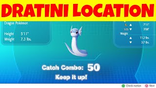 Pokemon LetS Go Dratini Location AND how to get GREAT stats [upl. by Nesahc]