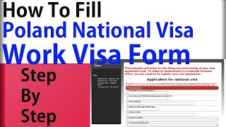 How to Fill Poland National Visa Form Work Visa Form Step by Step guide Hindi [upl. by Ahsiakal]