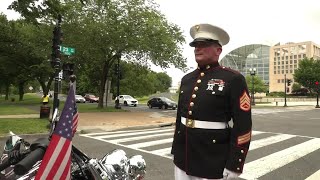 Marine spends each Memorial Day in 24hour salute [upl. by Orihakat]