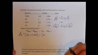 Chapter 13 Examples  Calculating Portfolio Beta [upl. by Emogene]