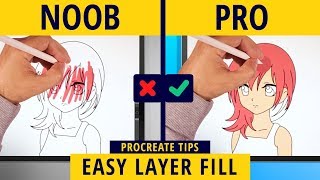 How to fill layers quickly in Procreate  Procreate Tips [upl. by Anigger]