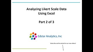 How to Analyze LikertScale Survey Data Using Excel Part 2 Advanced [upl. by Yrod]