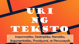 URI NG TEKSTO  Pagbasa at Pagsusuri ng Ibat Ibang Teksto Tungo sa Pananaliksik Ikalawang Semestre [upl. by Carlee]