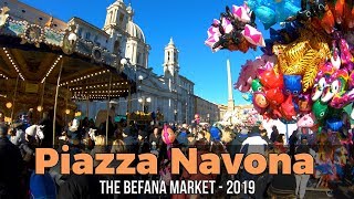 Piazza Navonas Befana Market  Rome Italy 4K60fps [upl. by Arriec926]